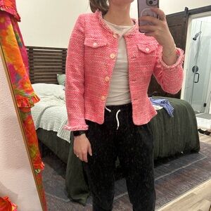 J. Crew Pink Tweed Blazer